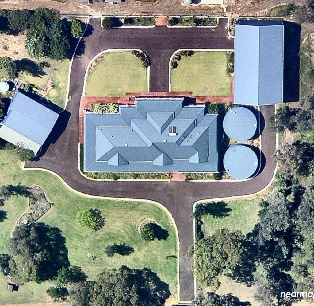 aerial view of long driveway resurfacing