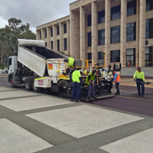 New asphalt outside parliament house WA