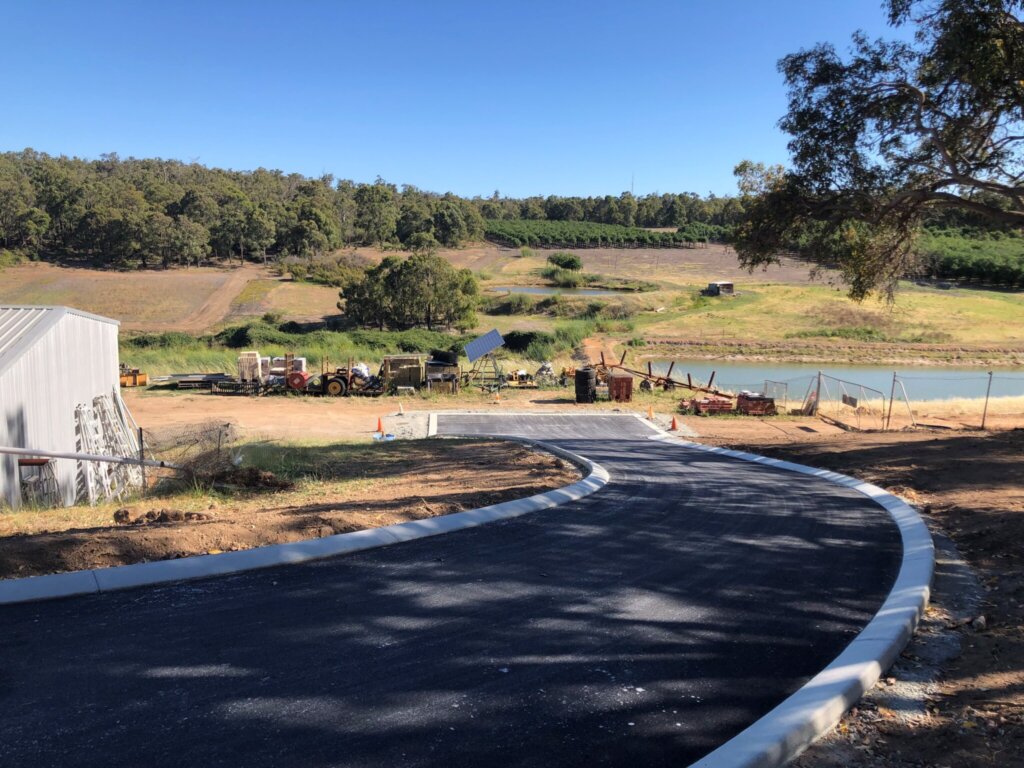 Asphalt driveway on a hill Perth