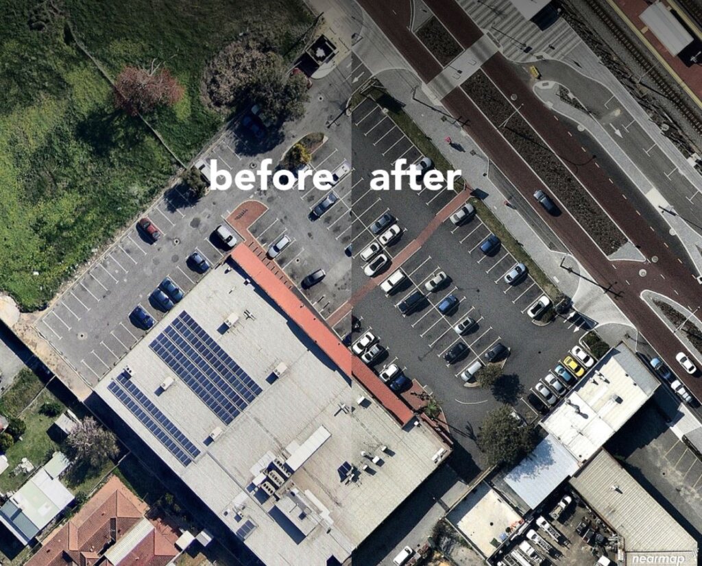 asphalt car park before and after